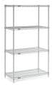 Nexel Adjustable Wire Shelving Unit, 4 Tier, Commercial Dry Storage Rack, 12&...