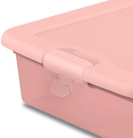 Sterilite 12 Pack Wheeled Under Bed Storage Container, 56 Qt Plastic Bin w/La...