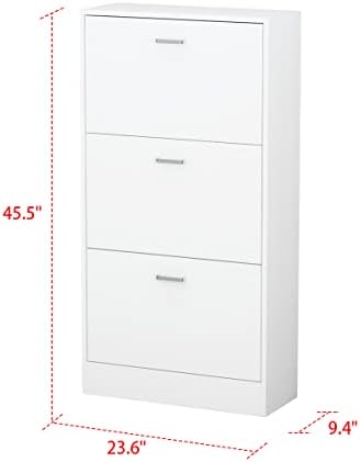 AGOTENI Shoe Cabinet with 3 Flip Drawers, Shoe Storage Organizer with 2-Tier ...