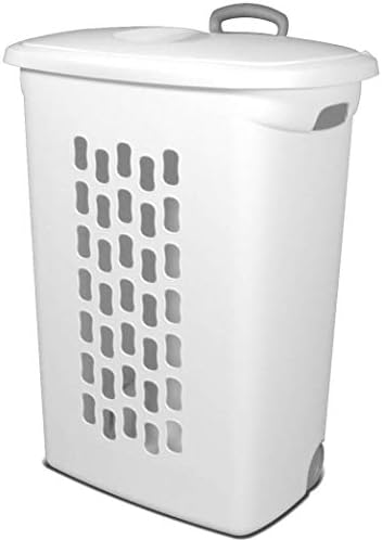 Sterilite Ultra Wheeled Laundry Hamper with Lid, Handle and Wheels for Easy R...