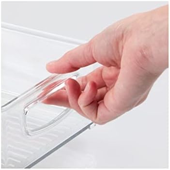 mDesign Plastic Storage Organizer Shallow Container Bin with Handles for Bath...