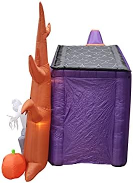 8.5 Foot Halloween Inflatable Haunted House Castle with Skeleton, Ghost &...