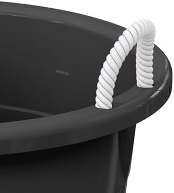Life Story 8 Pack Flexible Plastic Storage Bucket Container, 17 Gal, Black