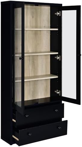 Coaster Hawthorne 31.5-Inch Display Cabinet with Storage, Black 953478