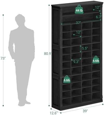 Hzuaneri 13 Tiers Shoe Storage Cabinet, Tall Shoe Cabinet with Cubby