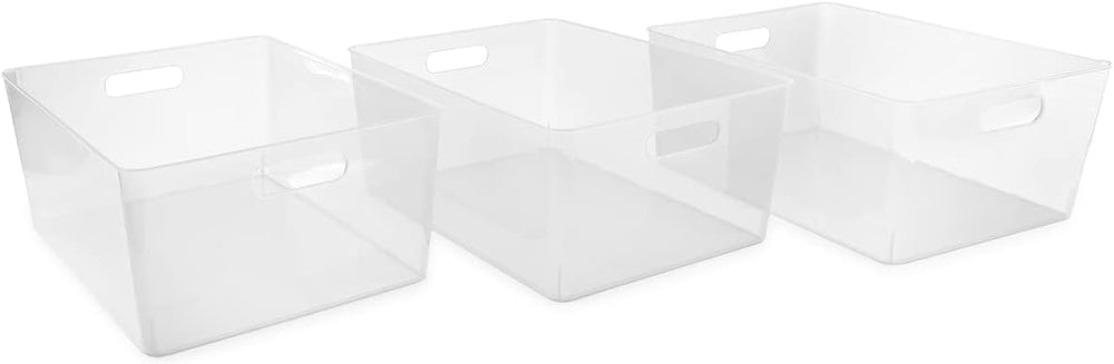 Isaac Jacobs 3-Pack XL Clear Storage Bin Set (13.9" x 10.6" x 5.75&...