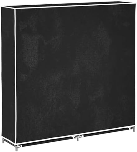 vidaXL Fabric Shoe Cabinet with Cover 45" x 11" x 43" Black