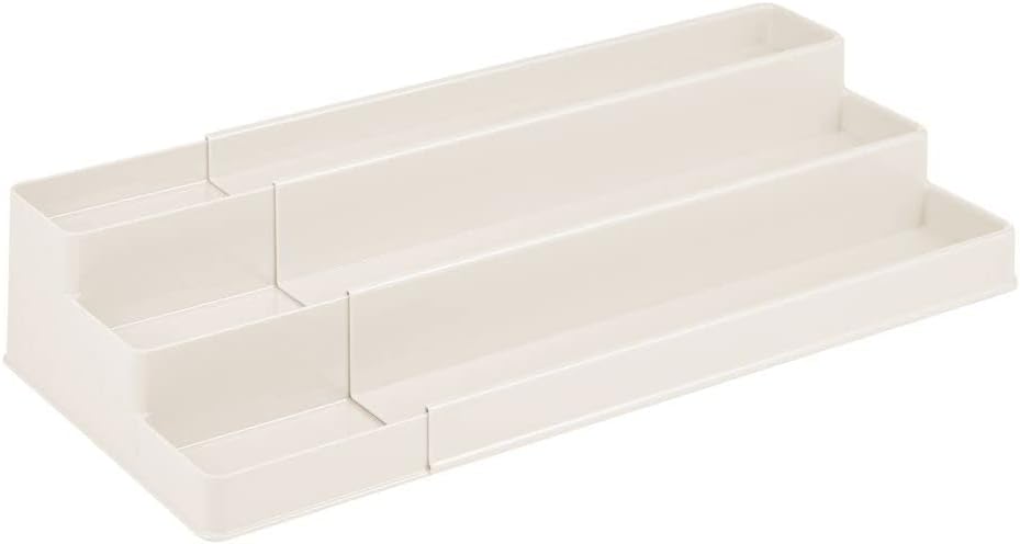 mDesign Medium Plastic Adjustable, Expandable Kitchen Cabinet, Pantry, Shelf ...