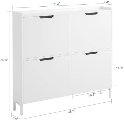 Haotian Ultra Thin Shoe Cabinet with 4 Flip-Drawers