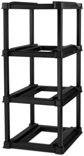 Heavy Duty Plastic Tote Rack, 4 Tier Vertical Organizer for 27 Gallon Industr...