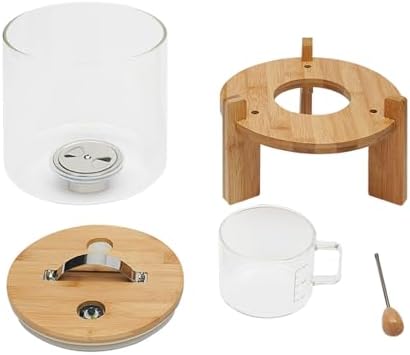 7.5L/5L Grain Storage Tank Dispenser with Base+Valve+Cup Glass Rice Cereal Be...