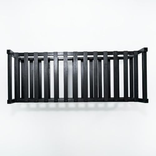 PJ Wood - Wooden 2 Tier Shoe Rack - 6 Pair Storage, Black