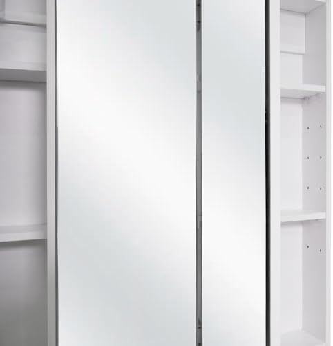 Design House Cyprus Medicine Cabinet, 3 Frameless Mirrored Doors, 2 Adjustabl...