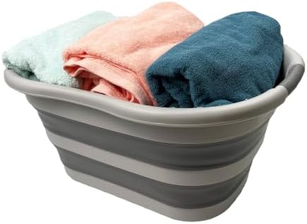 SAMMART 40L (10.5 gallon) Set of 2 Collapsible Plastic Laundry Hamper - Folda...