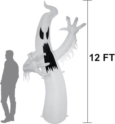Sizonjoy 12 Ft Giant Halloween Inflatable Ghost, Blow Up Halloween Decoration...