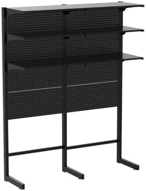 JWX Freestanding Gaming Pegboard Shelf, 300 lb Capacity, 57.5 x 74 in