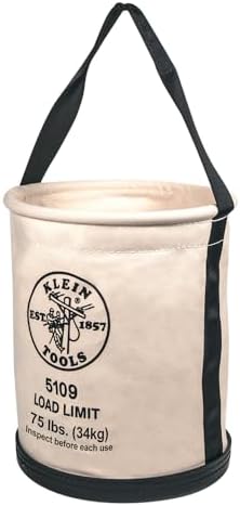 Klein Tools 5109 Canvas Bucket, Wide-Opening Straight-Wall Tool Bucket is Mad...