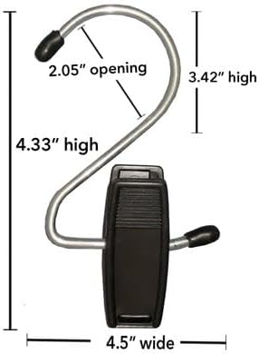 NAHANCO Hang-All Black Plastic Clip with Chrome Hook, 4.5", 100 Pack