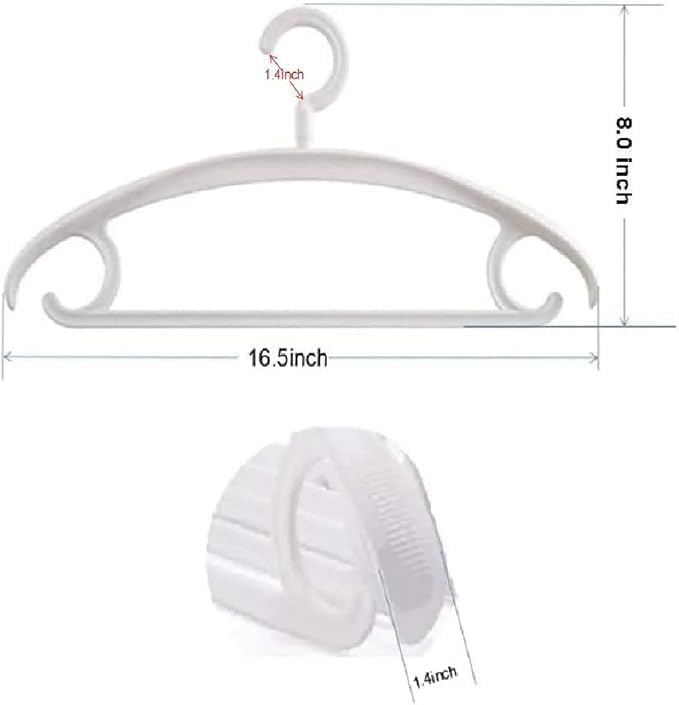 Heavy Duty Hangers Swivel Wide Shoulder Jacket Hanger White