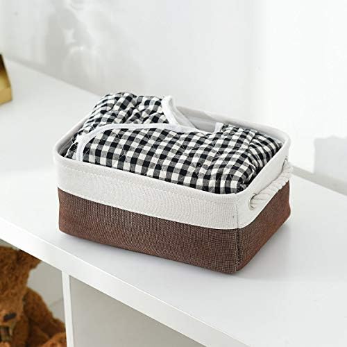 Small Storage Baskets for Shelves,Fabric Storage Baskets for Closet,Rectangul...