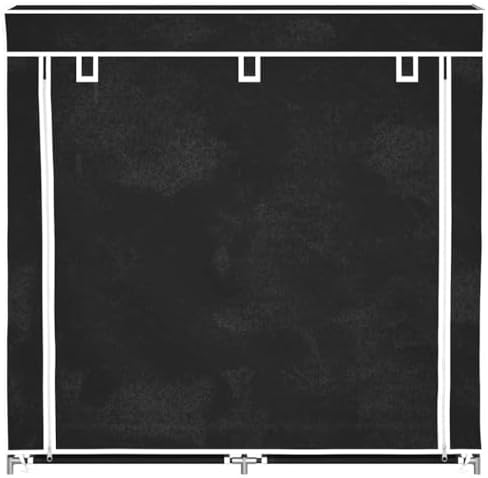 vidaXL Fabric Shoe Cabinet with Cover 45" x 11" x 43" Black