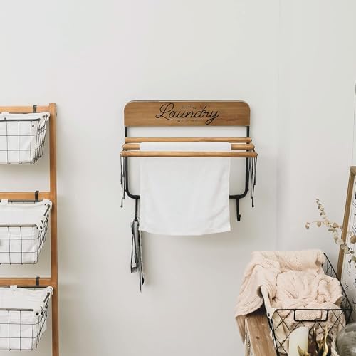 SOFFEE DESIGN Accordion Laundry Rack, Retractable Wall Mounted Racks, 3 Bars ...