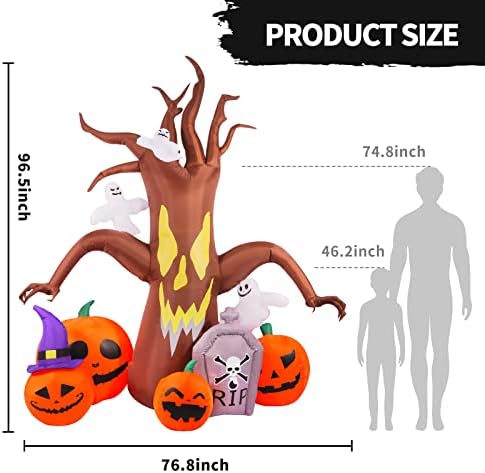 Max Fun 8FT Halloween Inflatables Decorations Inflatable Dead Tree Outdoor De...