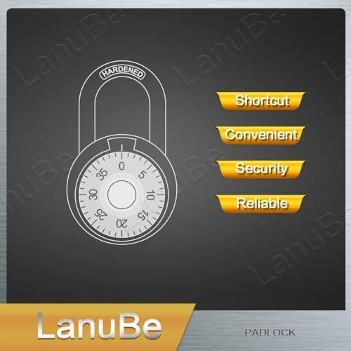 LanuBe Lock Standard Dial Combination Padlock 60 Pack Wide 2-in Blue Dial