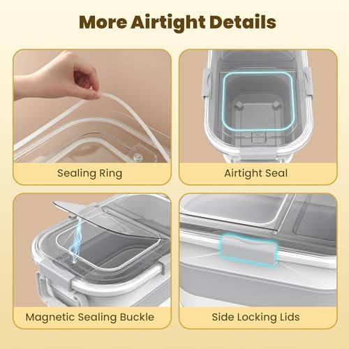 HOYTAMDA 25-35Lbs Rice Container,Collapsible Food Storage Container Wheels
