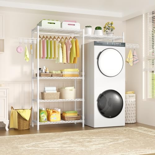 Ulif U6 Clothes Drying Rack, 5-Tier Over Washer and Dryer Shelves