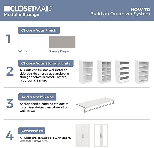 ClosetMaid Modular Storage Unit with 4 Drawers, Wood Closet Organizer, Stacki...