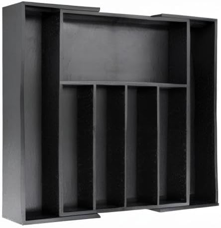 VaeFae Bamboo Drawer Organizer, Large, Black