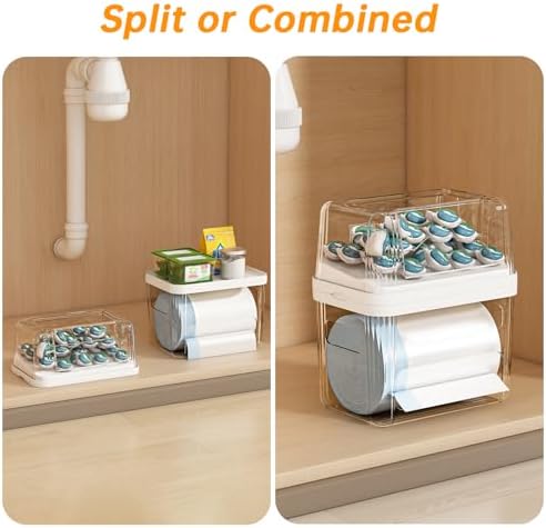2-in-1 Trash Bag Holder Laundry & Dishwasher Pods Container,Garbage Bag D...