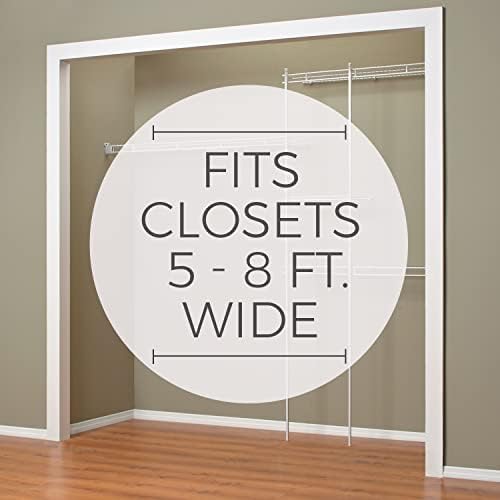 ClosetMaid Wire Closet Organizer System, Adjustable from 5 to 8 Ft., with She...