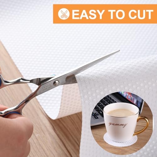 FLPMIX Cabinet Shelf Liner White: Waterproof Non-Adhesive 17.7" W x 300&...