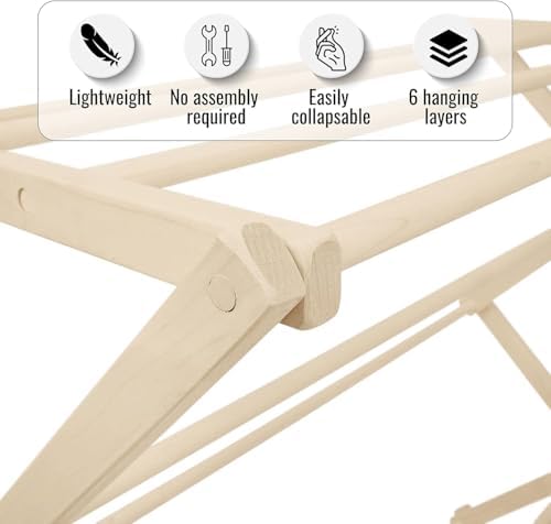 Pennsylvania Woodworks Premium American Maple Clothes Drying Rack - Handcraft...