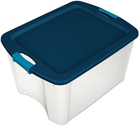Sterilite 18 Gallon Latch & Carry Storage w/Grip Handles, Clear, 6 Pack
