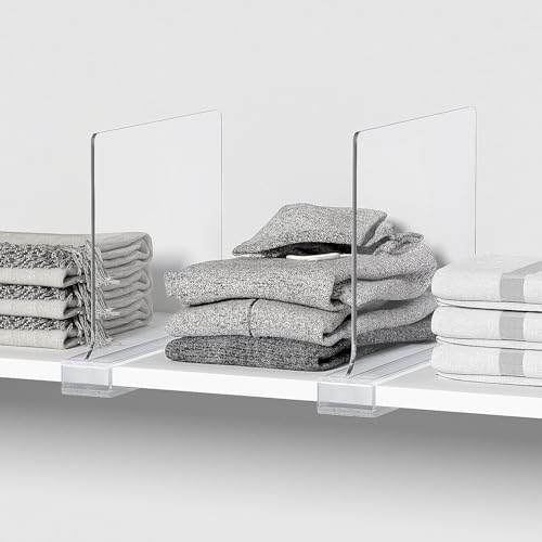 16 PCS Shelf Dividers for Closet Organization Acrylic Clear Closet Shelf Divi...