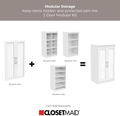 ClosetMaid Modular Storage Shelf Unit with Angled Shoe Shelves, White