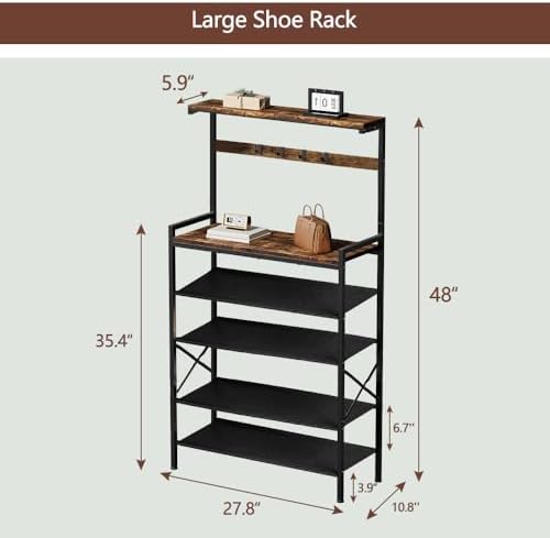 Shoe Rack for Entryway,6 Tier Wooden Shoe Storage Organizer for 16-20 Pairs