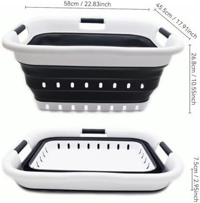 SAMMART 41L (10.8 gallon) Set of 2 Collapsible 3 Handled Plastic Laundry Bask...