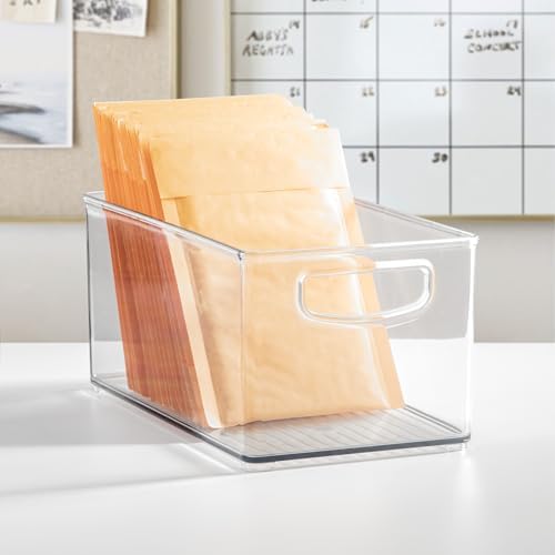 iDesign Stackable Clear Plastic Bin, 4-Pack
