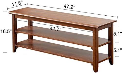 XKZG Shoe Rack Bench Wooden Shoe Storage Bench Entryway Bench, Brown, 47.2"