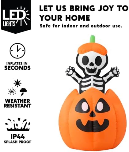 Joiedomi 5FT Halloween Animated Inflatables Outdoor Decorations, Inflatable S...