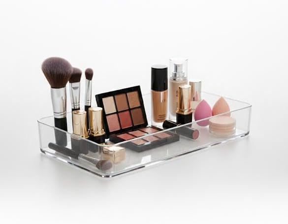 primebox Plastic Clear Acrylic Drawer Organizers. Bathroom, Kitchen, Bedroom,...