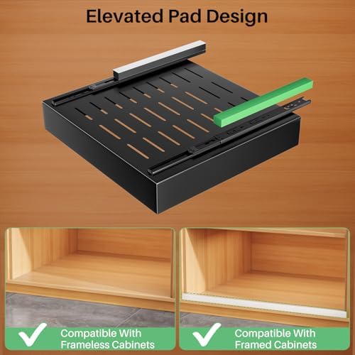 2Pack Pull out Cabinet Organizer, 21"Deep, 20"Wide Full-extension H...
