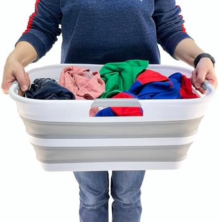 SAMMART 21L (5.5 Galloons) Collapsible Plastic Storge Basket - Foldable Pop U...