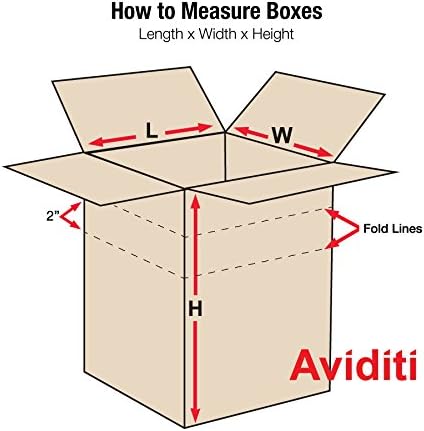 BOX USA MDHD322424 Heavy-Duty Multi-Depth Corrugated Cardboard Box 32" L...