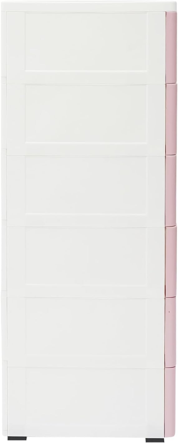 6 Drawers Narrow Slim Plastic Storage Cabinet,Storage Drawer with Wheels,6 Ti...