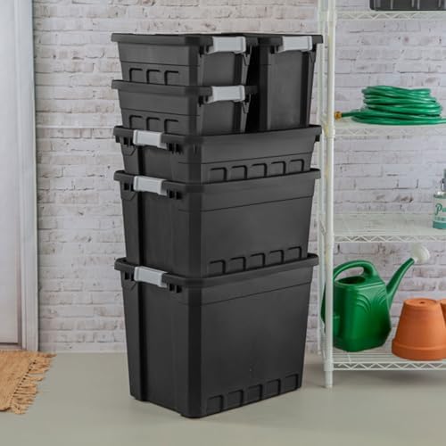 Sterilite Stacker Tote with Latching Lids for Garage, 4 Gallon, 24-Pack